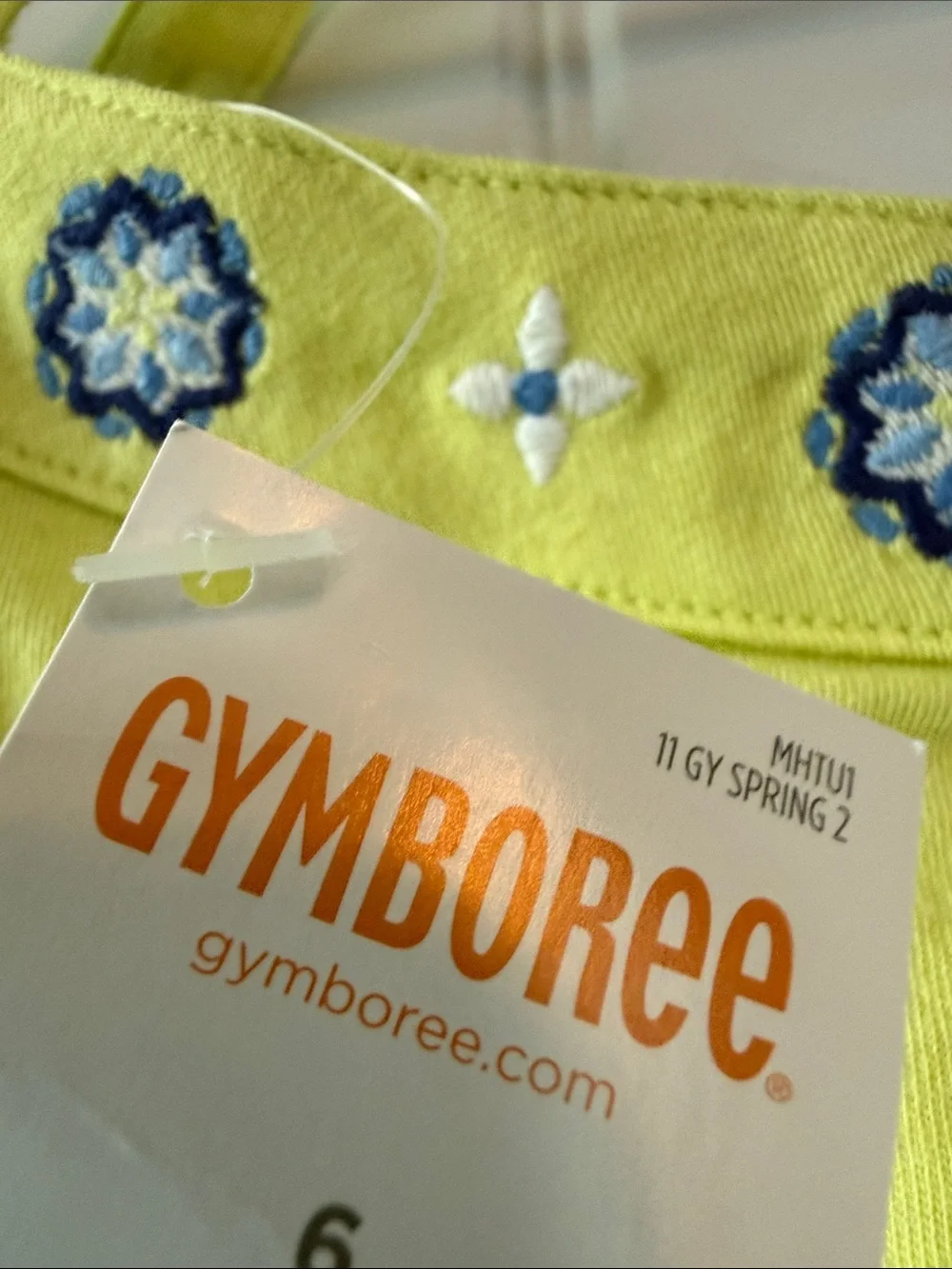 Brand New Gymboree Girls One-Shoulder Tank with Embroidered Blue Flowers